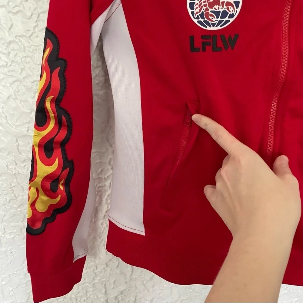 Akoo Y2K Running Track Jacket Size Medium Red